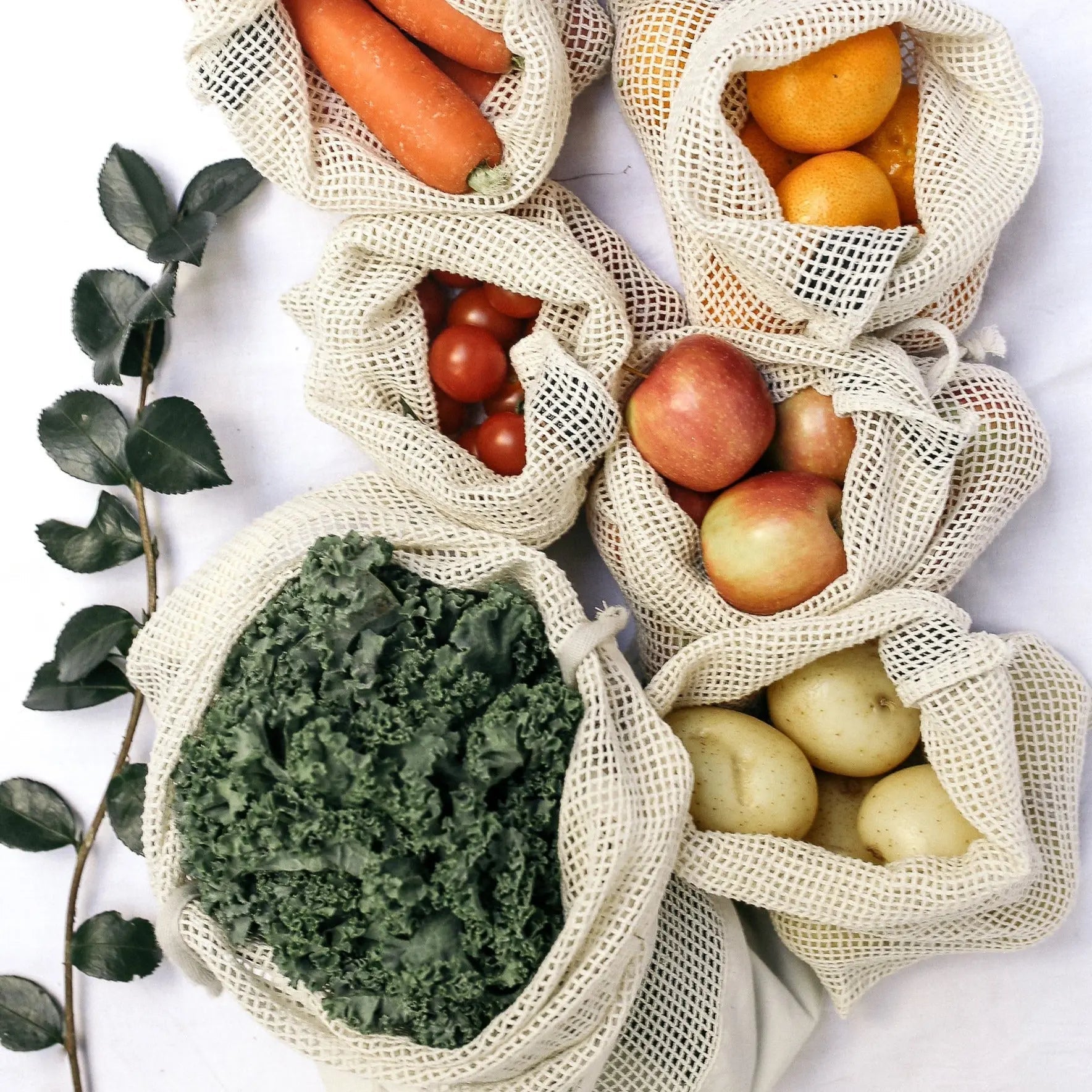 Reusable Cotton Mesh Bags Set of 3 Victoria Spices